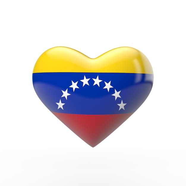 Representación 3D de la bandera del corazón de Venezuela