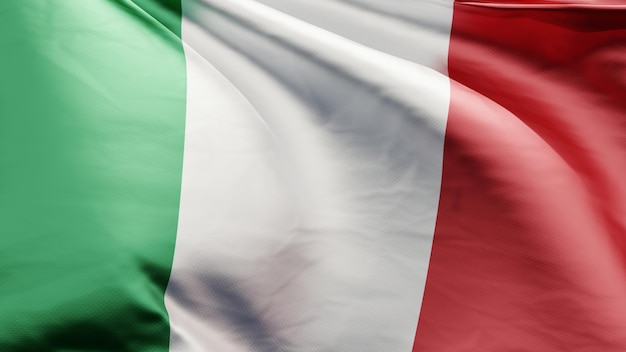 representación 3d de la bandera nacional de italia