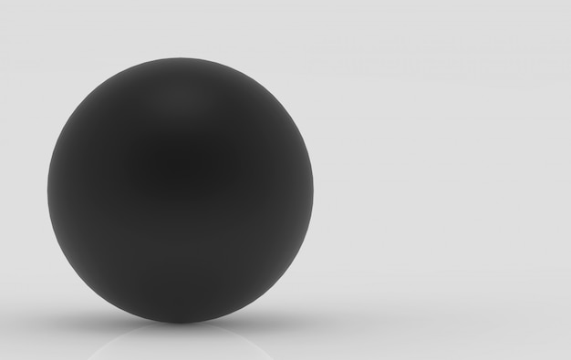 Representación 3d bola de esfera de metal negro