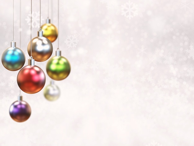 Representación 3D bola de Navidad colorida para decoración