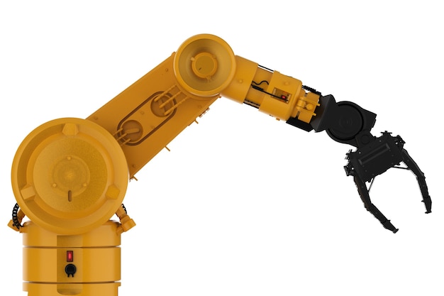 Representación 3D brazo robótico o robot mano aislado