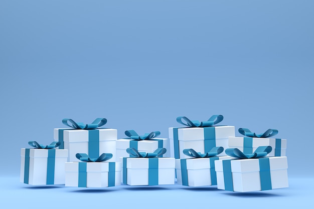 Foto representación 3d de cajas de regalo