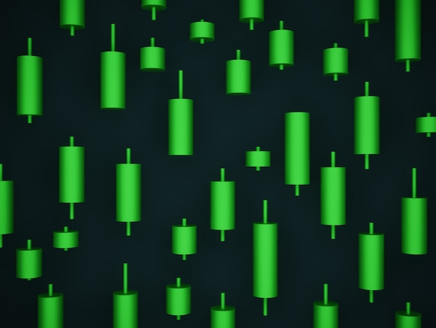 Representación 3D. Candelabro de stock verde.