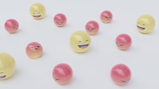 Representación 3D de caras emoji