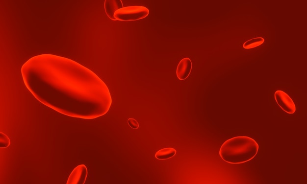 Representación 3D. Las células rojas de la sangre.