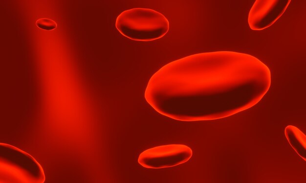 Representación 3D. Las células rojas de la sangre.