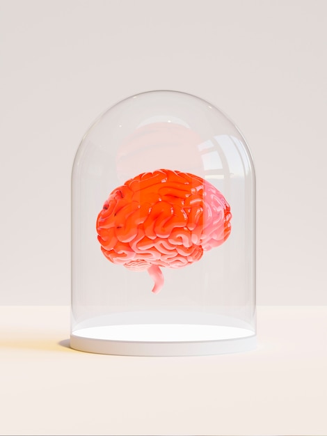 Foto representación 3d del cerebro humano