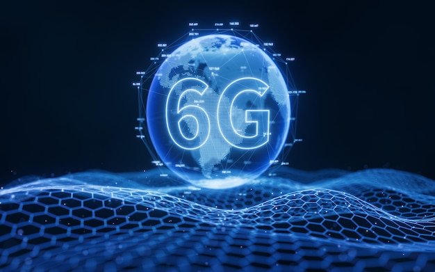 Representación 3d de ciencia y tecnología de concepto 6G