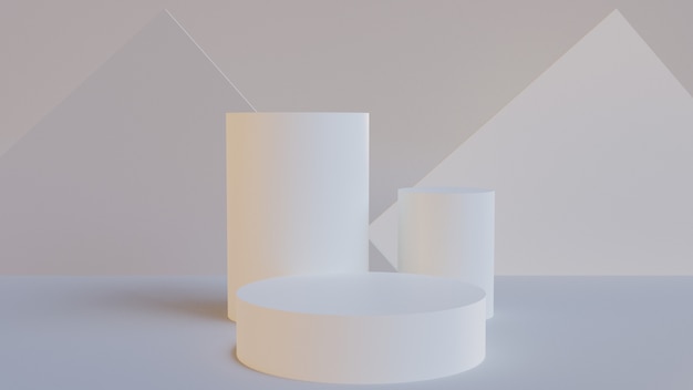Representación 3D de cilindros blancos