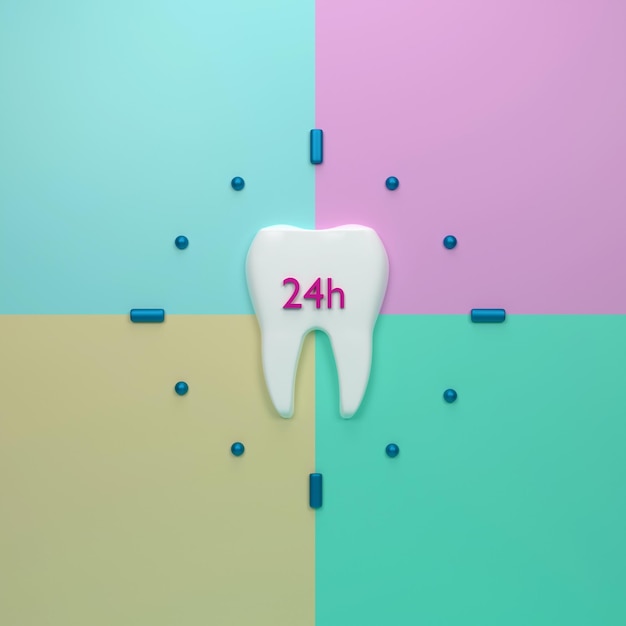 Representación 3d de cirugía de implantes dentales