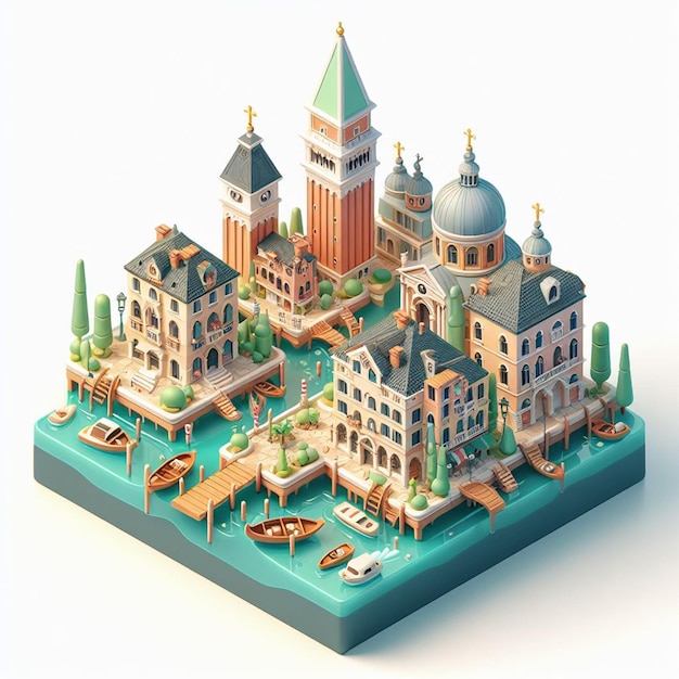 Representación en 3D de una ciudad en miniatura 2