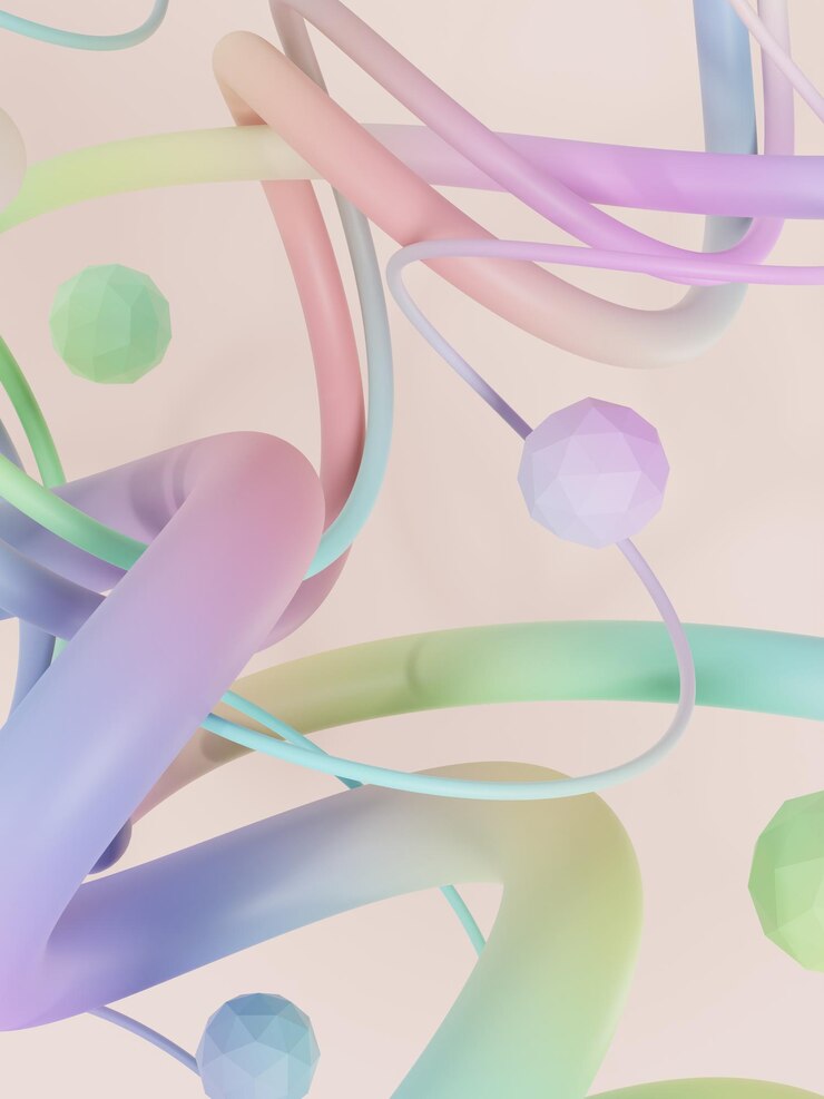 Representación 3D Colores pastel dinámicos Fondo abstracto iridiscente para gráficos de folletos o presentaciones