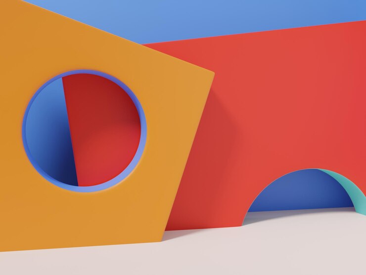 Representación 3D de colores vibrantes Fondo geométrico mínimo o abstracto de la exhibición del producto para la belleza