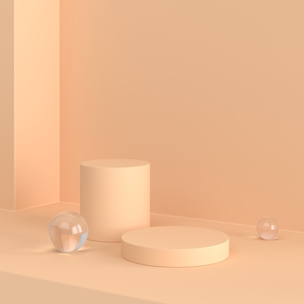 representación en 3D de la composición abstracta para la presentación del producto