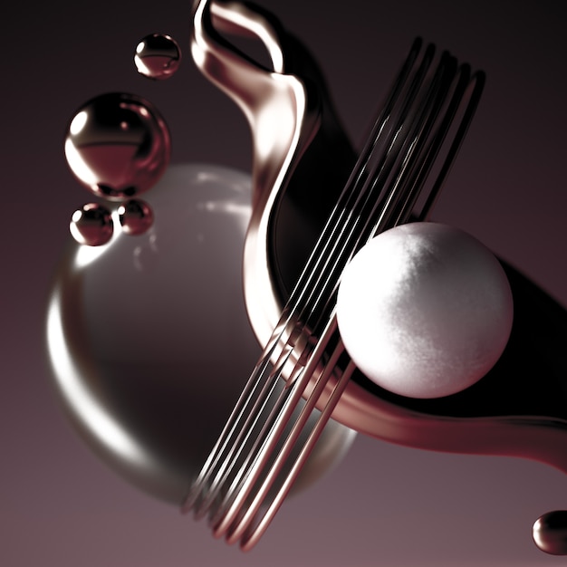 Representación 3D de una composición realista.
