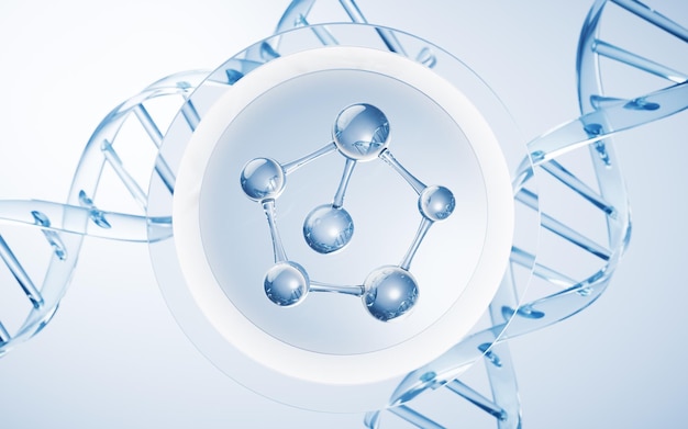Representación 3d del concepto de ADN y biología