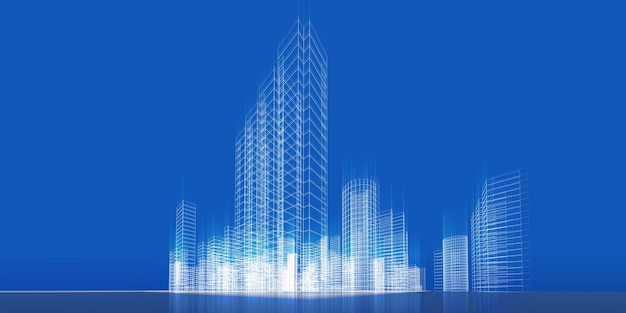Representación 3d del concepto de ciudad