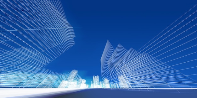 Representación 3d del concepto de ciudad