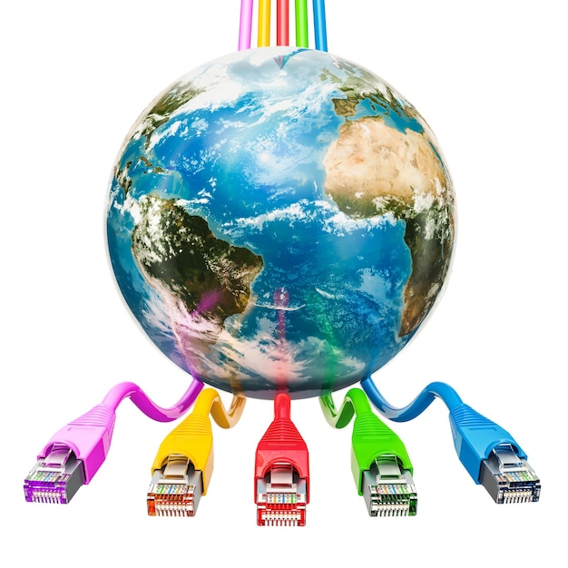 Foto representación 3d del concepto de conexión global a internet