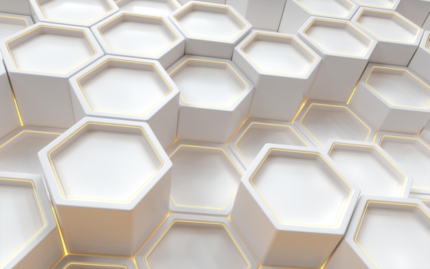 Representación 3d del concepto de tecnología de fondo geométrico hexagonal