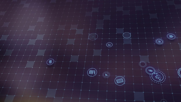 Representación 3D del concepto de tecnologías en la nube y procesamiento de datos del servidor