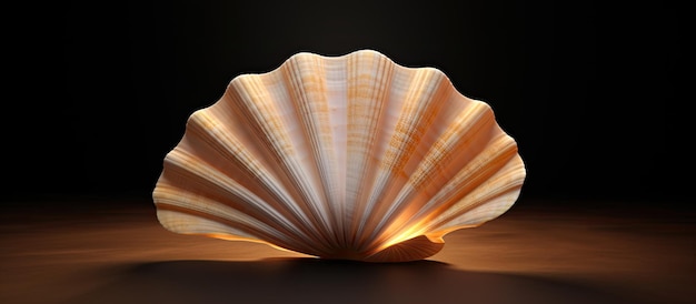 Representación 3D de una concha marina vacía