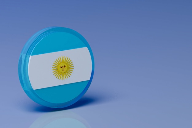 Representación 3D Copa América. bandera argentina