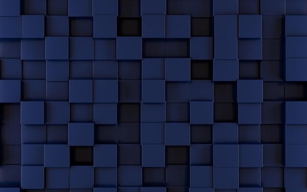 Representación 3d de cubos abstractos azules