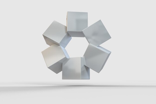 Representación 3D de cubos creativos con sentido de la ciencia y la tecnología.