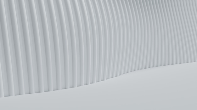 Representación 3d curva abstracta fondo claro blanco