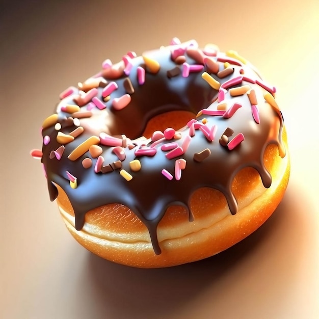 Representación 3d de un delicioso donut