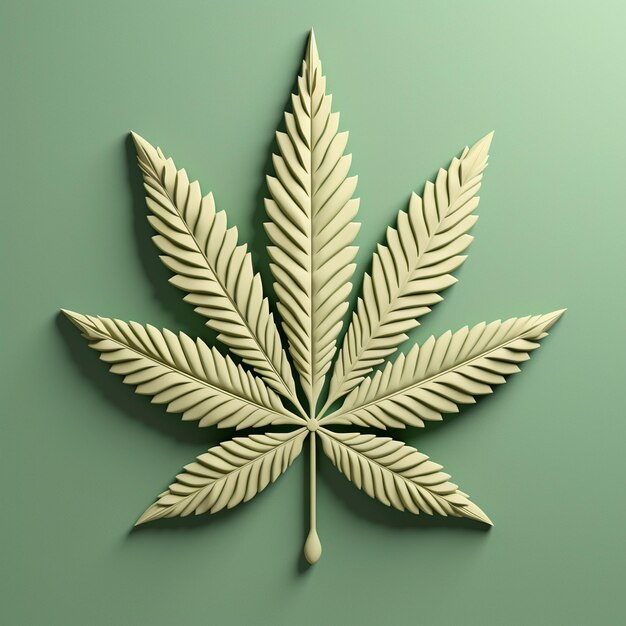 Representación 3D de dibujos animados de marihuana