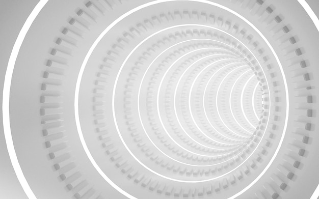 Representación 3D Diseño de interiores de pasillo iluminado