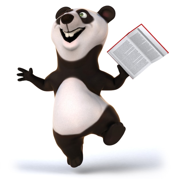 Representación 3D del divertido oso panda