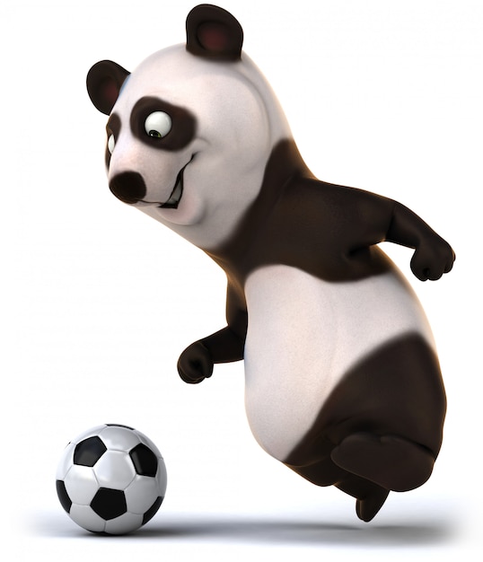 Representación 3D del divertido oso panda