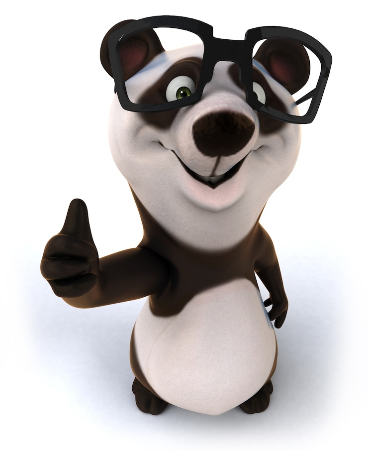 Foto representación 3d del divertido oso panda