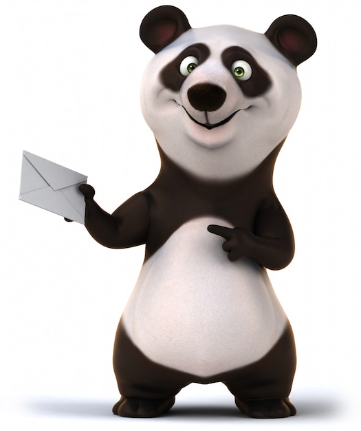 Representación 3D del divertido oso panda