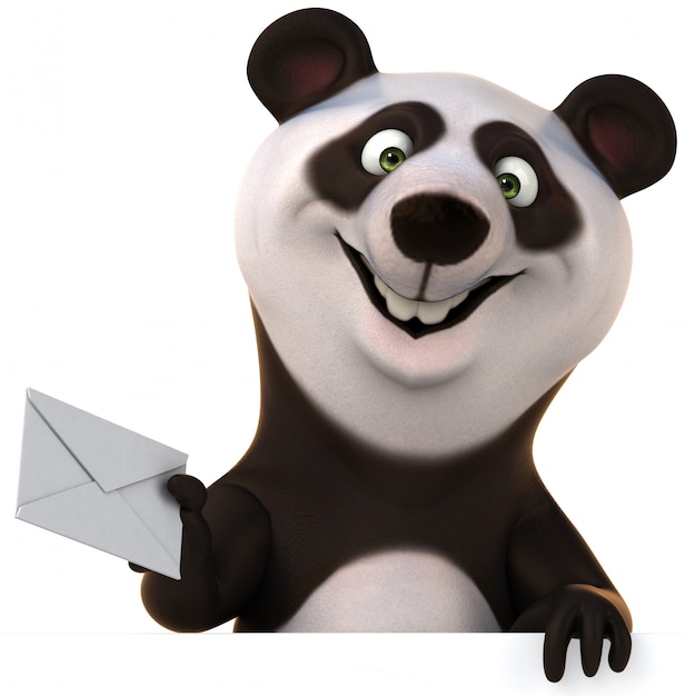 Representación 3D del divertido oso panda