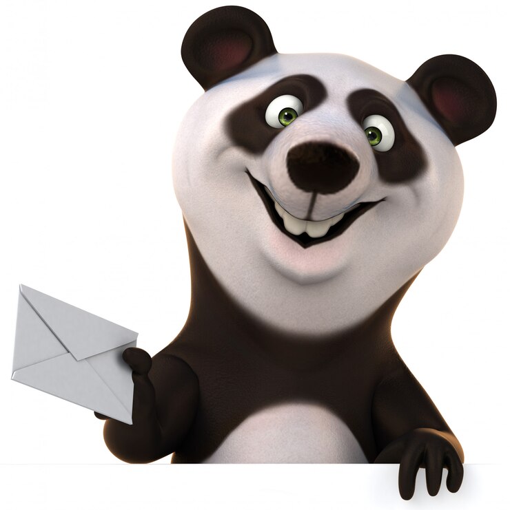 Foto representación 3d del divertido oso panda