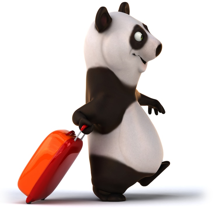 Foto representación 3d del divertido oso panda