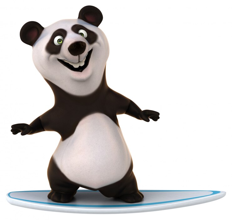 Foto representación 3d del divertido oso panda