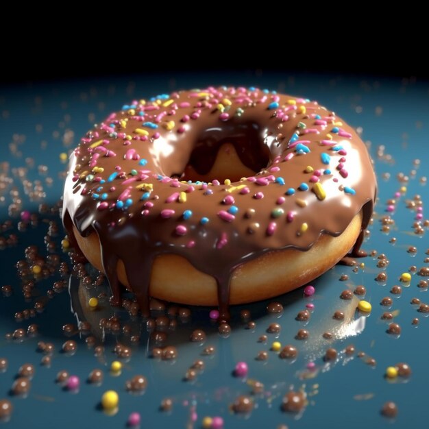 Representación 3d de donut derritiéndose