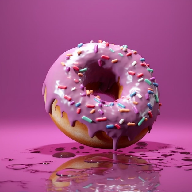 Representación 3d de donut derritiéndose