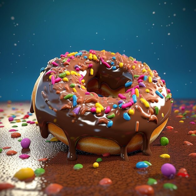 Representación 3d de donut derritiéndose