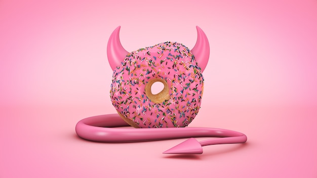 Representación 3d de donut diabolique