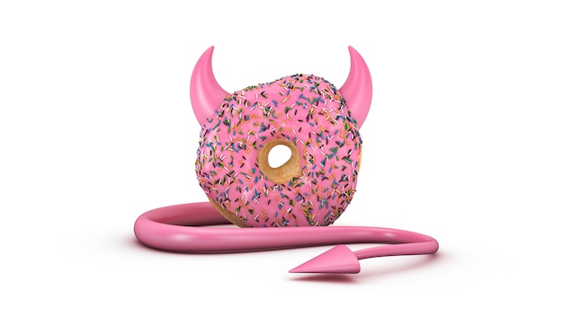 Representación 3d de donut diabolique