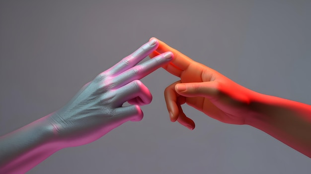 Una representación en 3D de dos manos de highfive