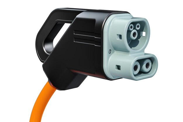 Representación en 3D del enchufe de carga de automóviles eléctricos
