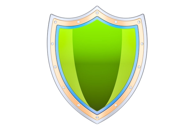 Representación 3D del escudo verde