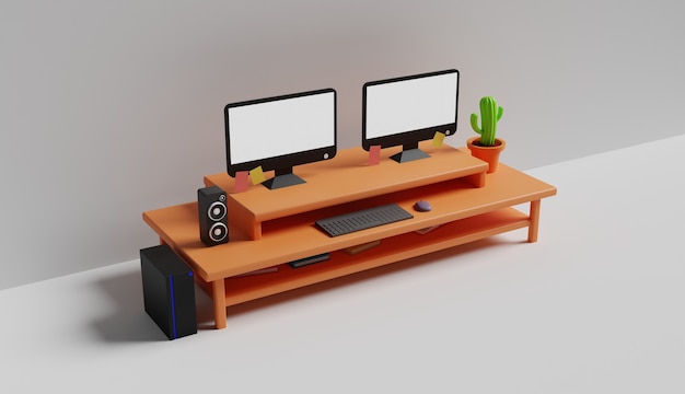representación 3d del espacio de trabajo
